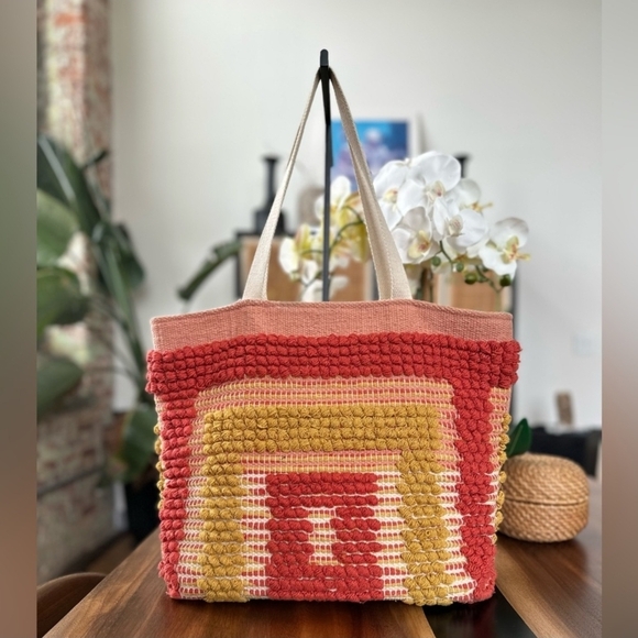Handbags - Crochet Tote Bag Colorful BIG!